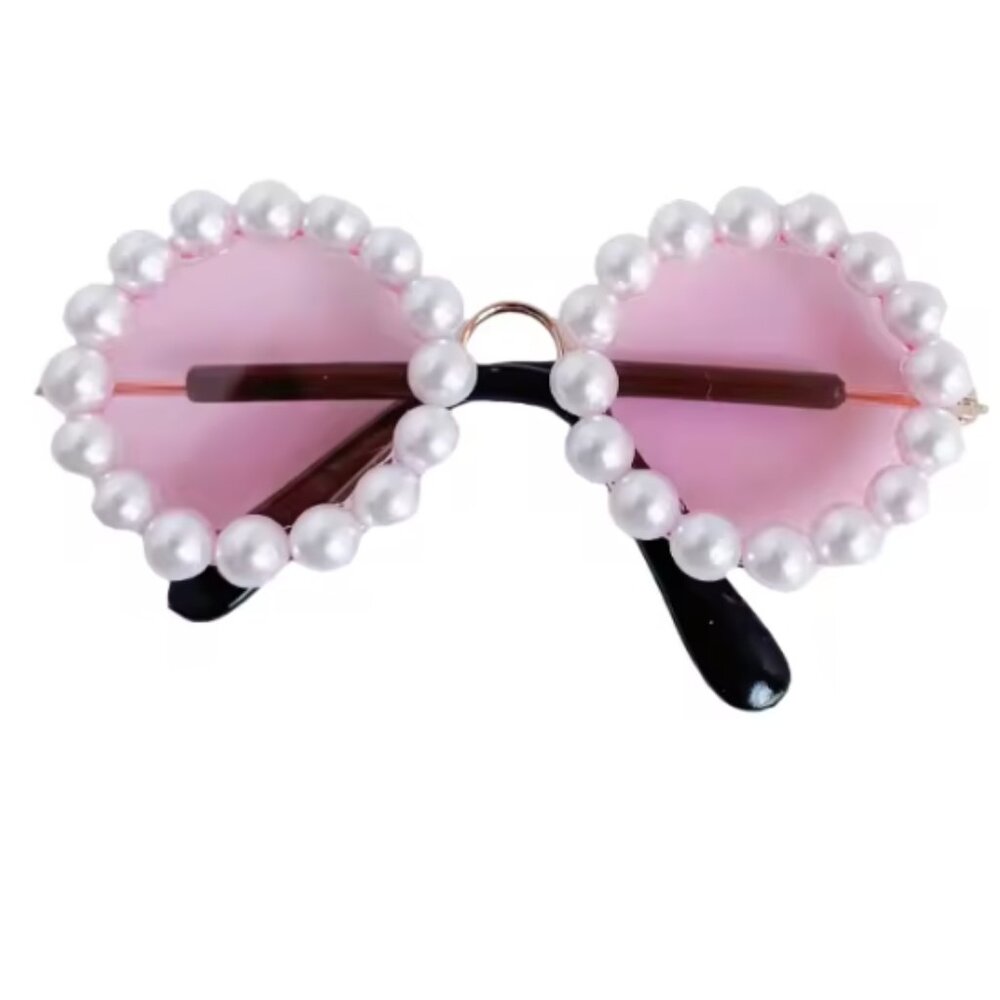 Labubu Doll 17cm Rose Pink Tinted Pearl Sunglasses New